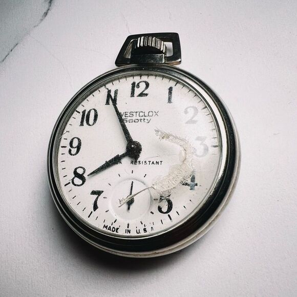 Westclox | Unisex | Pocket Watch | One Size | 1950’s Vintage Silver Watch - Picture 2 of 6